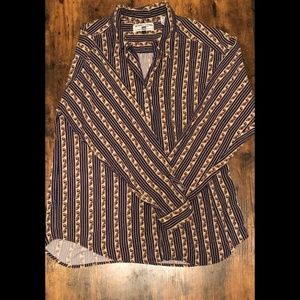 Vintage Floral Print Collared Shirt